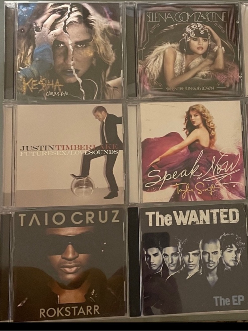Collection of pop music CDs